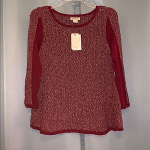 NWT Lucky Brand Maroon & Gold Sweater